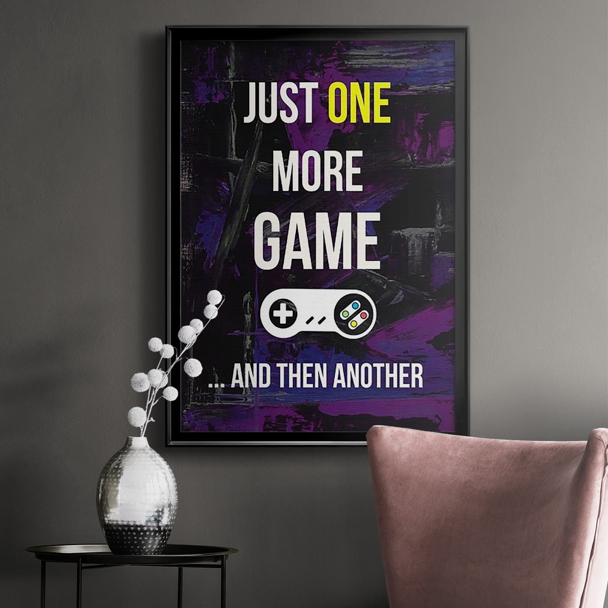 Gamer at Play II Premium Framed Print, in Gold, Black, or Silver - Ready to Hang