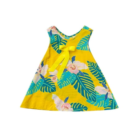

Toddler Girls Casual Sleeveless Dress Summer Print Party Floral Princess Sundress