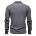 thumbnail image 2 of Work Polo Shirts for Men Long Sleeve Button Tees Shirt Lightweight Grey Men TShirts, 2 of 3