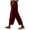 Red, variant on Levmjia Women's Casual Pants High Waisted with Pockets Drawstring Waist Scallop Hem Loose Fit Wide Leg Lounge Pants Solid Color for Summer Daily