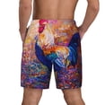 thumbnail image 3 of Sigee Rooster Oil Painting Print Mens Swim Trunks with Compression Liner Quick Dry Swim Stretch Beach Shorts with Pockets,S-3XL, 3 of 7