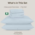 thumbnail image 3 of California Design Den Split King Sheet Set - 800 Thread Count Sateen, 100% Cotton Deep Pockets Sheets, Durable and Breathable Sheets - Blue (Grey Tone), 3 of 8
