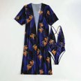 thumbnail image 4 of Bikini ajustado con estampado de hojas y flores para mujer, traje de baño cómodo de una pieza con agujeros para mujer OAVQHLG3B Store  lin121212, 4 of 4