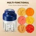thumbnail image 6 of Electric Mini Garlic Chopper Set, Electric Garlic Chopper, Ulti-Functional Portable Vegetable Cutter Set, 250/ 320ml For Chili Onion Ginger Celery (Green,250mm), 6 of 8