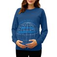 thumbnail image 2 of RKSTN Maternity Sweatshirt for Women Plus Size Crewneck Pregnancy Graphic Print Pullover Hoodless Sweatshirts Top Womens Casual Oversized Round Neck Loose Comfy Funny Printed Long Sleeve Sweatshirt, 2 of 7