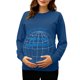 thumbnail image 2 of RKSTN Maternity Sweatshirt for Women Plus Size Crewneck Pregnancy Graphic Print Pullover Hoodless Sweatshirts Top Womens Casual Oversized Round Neck Loose Comfy Funny Printed Long Sleeve Sweatshirt, 2 of 7