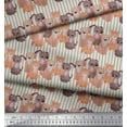 thumbnail image 3 of Soimoi Tissu Popeline Coton Vert Rayé & Imprimé Chien au Mètre 42 Pouces de Large, 3 of 5