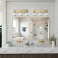 thumbnail image 4 of Modern Gold Bathroom Light Fixture 3-Light Milky White Glass Vanity Lighting Industrial Wall Sconce Over Mirror, 4 of 7