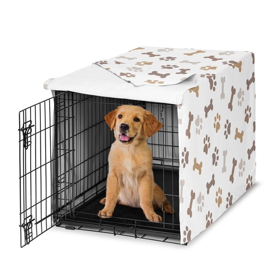 Sweet Jojo Designs Paw and Bone Dog Crate Kennel Cover 36in.
