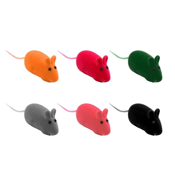 MIPCASE 12PCS Squeaking Mouse Cat Toy Assorted Color for Indoor Playtime