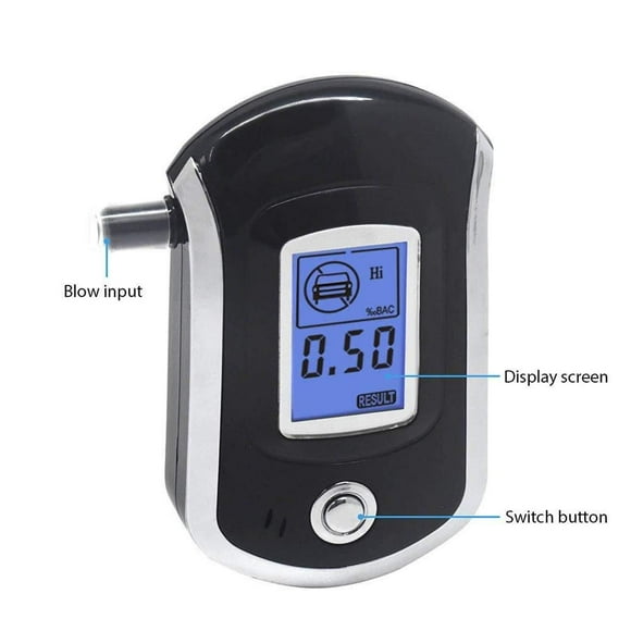 Riforla Digital LCD Breathalyzer Breath Test Alcohol Tester Detector Electrical Tools Black