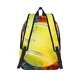 thumbnail image 3 of Fuzoiu Tennis Ball In Fire And Water Print Canvas Backpack,Lightweight Travel Daypack,School Backpack Purse for Women Men, Casual Aesthetic Backpack, 3 of 5