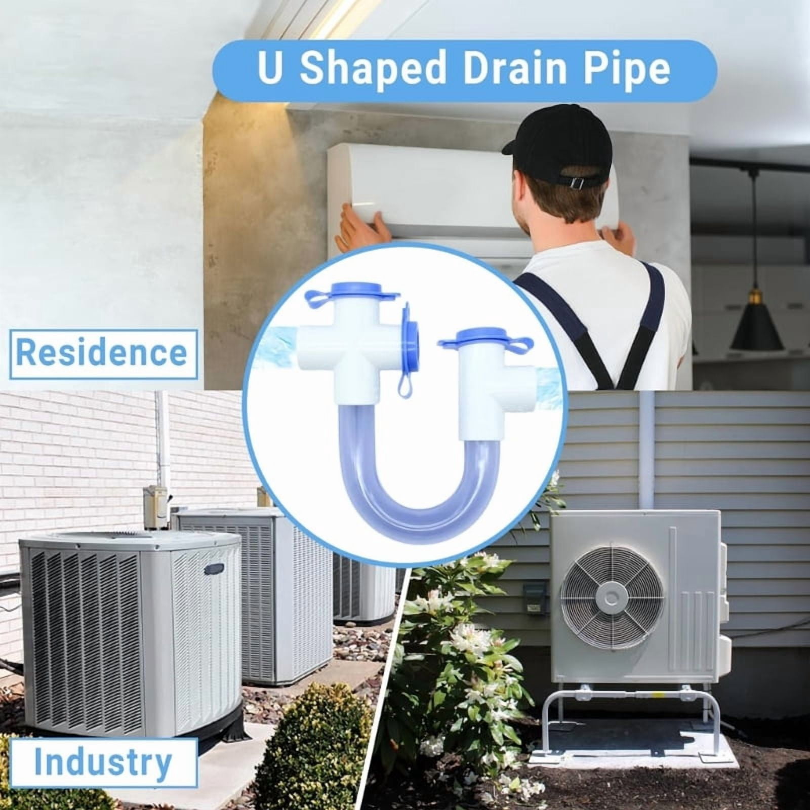 3/4Inch Condensate Trap with Cleaning Brush Effectively Drains Condensate