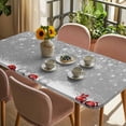 thumbnail image 3 of Grey Christmas Table Cloths for 4 Foot Rectangle Tables, Xmas Snowflake Ball Winter Snowflake Patio Waterproof Elastic Fitted Tablecloths, Washable Rectangular Table Cover for Camping, 3 of 8