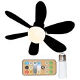 thumbnail image 3 of Ventilador de techo Luz LED E27 Base Control remoto LED Mini ventilador de techo con extensor, 3 of 8