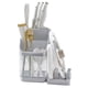 thumbnail image 1 of Estante de almacenaje para cocina multifuncional, encimera de cocina, tabla de cortar, cubierta para olla, palillos, tenedores, cucharas, soporte elegante gris, 1 of 12