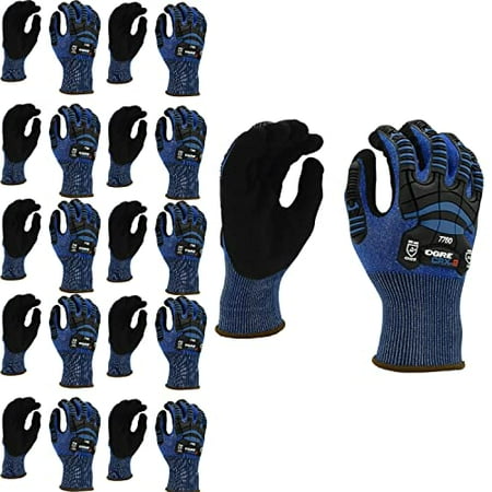 

10-Pack of Cordova 7760XXL OGRE Crx-2 Work Gloves 18G Blue Crx Fiber (No Glass Or Steel) Black Sandy Nitrile Palm Coating Sonic Welded TPR ANSI Cut Level A2 2X-Large