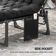 thumbnail image 6 of Outsunny Chaise Lounge Chair Outdoor Set of 2, 5-Position Adjustable Tanning Chair, Pool Lounge Chairs with Cushions, Side Pocket, Black, 6 of 9