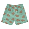 thumbnail image 2 of Relaxed Capybara Pattern Swim Trunks Quick Dry Beach Pool Board Shorts Lightweight Stylish Print Sizes 2T to XL, 2 of 8