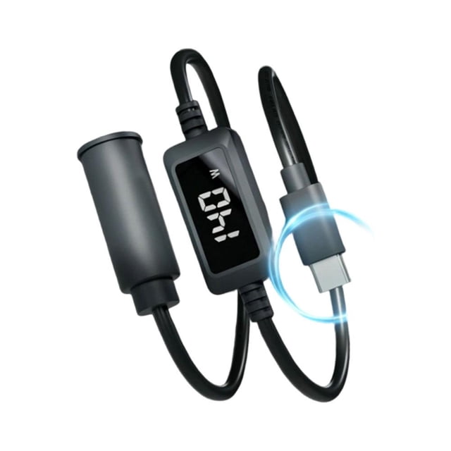 Mini DC Adapter Cable with Digital Display, 100W High-Power PD Charging, Waterproof & Heat-Resistant, 7-Inch Durable Cable, Quick Plug-and-Play
