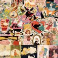 thumbnail image 1 of Paquete de pegatinas con temática de cuento de hadas, dibujos animados, gatos y flores, 50 unidades, 1 of 2