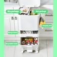 thumbnail image 4 of 42L Kitchen , Large Three-Layer Dual Trash and Recycling Bins, Vertical Dry and Wet Separation Waste Sorting Bins with Wheels for Kitchen, Bedroom, Livingroom, White (Without Bucket), 4 of 6