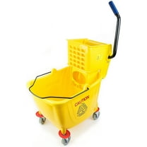 RK Safety RKMB36-Y Commercial Side Press Wringer Mop Bucket 36 qt / 9 gal (Yellow)