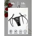 thumbnail image 4 of Aivtalk Womens Lace Panties Side Tie Ladies Adjustable G-String Underwear See Through Panties Low Rise Wild Panty with Bow L, 4 of 5