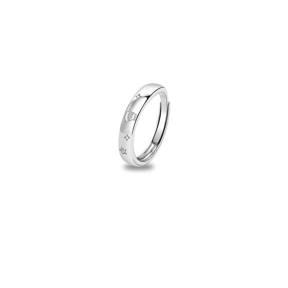 Couple Ring 925 Sterling Silver Matching Rings Set for Women and Men Adjustable Opening Little Prince and Rose Flower Anniversary Engagement Promise Rings