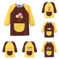 thumbnail image 4 of XIMIN Rain Coat Kids Art Overalls Kid's Apron Painting Supplies Long Sleeves Girls Coat with Pocket Crafting Fashionable for Little Boys and Girls (4-5 Years, YE2), 4 of 4