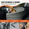thumbnail image 4 of Dog Car Seat, Waterproof Dog Booster Seat for Car with A Storage Pocket, Clip-On Safety Leash and Sponge Filling 55lbs capacity - Grey, 4 of 5