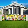 thumbnail image 2 of 1 2D flat banner, Easter bunny, colorful Easter eggs and tulips, festival-themed decoration, polyester, 78.74×17.72 inches, Easter celebration banner, suitable for lawns, porches, indoor and outdoor, 2 of 7