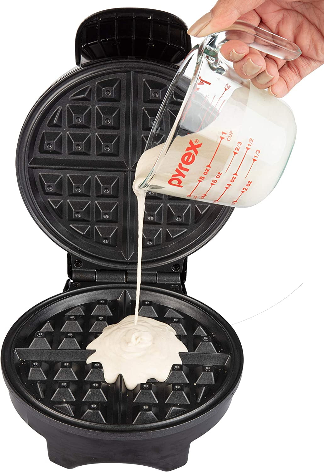CucinaPro Belgian Waffle Maker- Non-Stick 7" Waffler Iron w Adjustable Browning Control