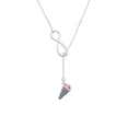 thumbnail image 2 of Delight Jewelry Silvertone 3-D Resin Strawberry Ice Cream Cone with Crystals Silver tone Elegant Infinity Lariat Necklace, 2 of 4