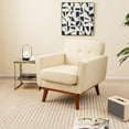 thumbnail image 2 of Costway Fauteuil Moderne en Tissu de Lin avec Coussin Amovible Beige, 2 of 10