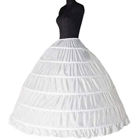 Net Crinoline - Zerone 6-hoop Hoops Adjustable Wedding Petticoat with Netting Tulle Layers,Full White Bridal Crinoline Petticoats Slips Underskirt,Wedding Accessories