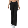 thumbnail image 1 of WLJ Women Cross-Over High Waist Flared Elastic Hip Tight Flared Yoga Pants, 1 of 6