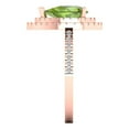 thumbnail image 3 of 2.48 ctw with Simulated Diamond Halo Accents Anniversary Ring for Women | Pear Cut Natural Peridot | Hyperallergenic Solid 14K Rose Gold, 3 of 5