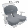 thumbnail image 4 of Ergonomic Memory Foam Seat Cushion with Lumbar Support, Contoured U-Shaped Design, Non-Slip Grips and Removable Washable Cover - Dark Grey, 4 of 9