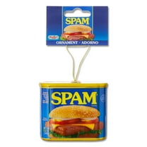 Hormel, Spam Decoupage Ornament, 4 inches Tall, Faux Food, Plastic, Blue, Novelty Ornament, Collectible, by Ruz