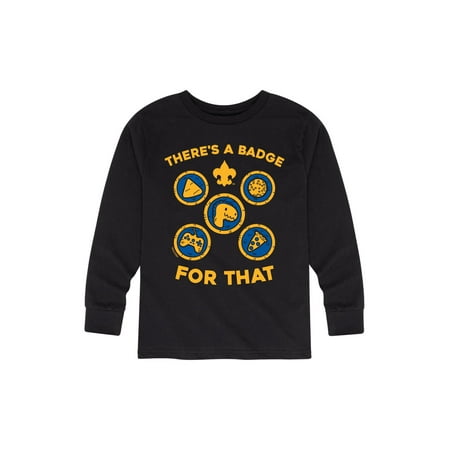 Boy Scouts of America Theres A Badge For That - Youth Long Sleeve (Best Way To Attach Boy Scout Patches)