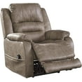 thumbnail image 4 of Benjara BM209651 43.5 x 36.5 x 41 in. Leatherette Metal Frame Power Recliner with Adjustable Headrest, Light Brown, 4 of 5