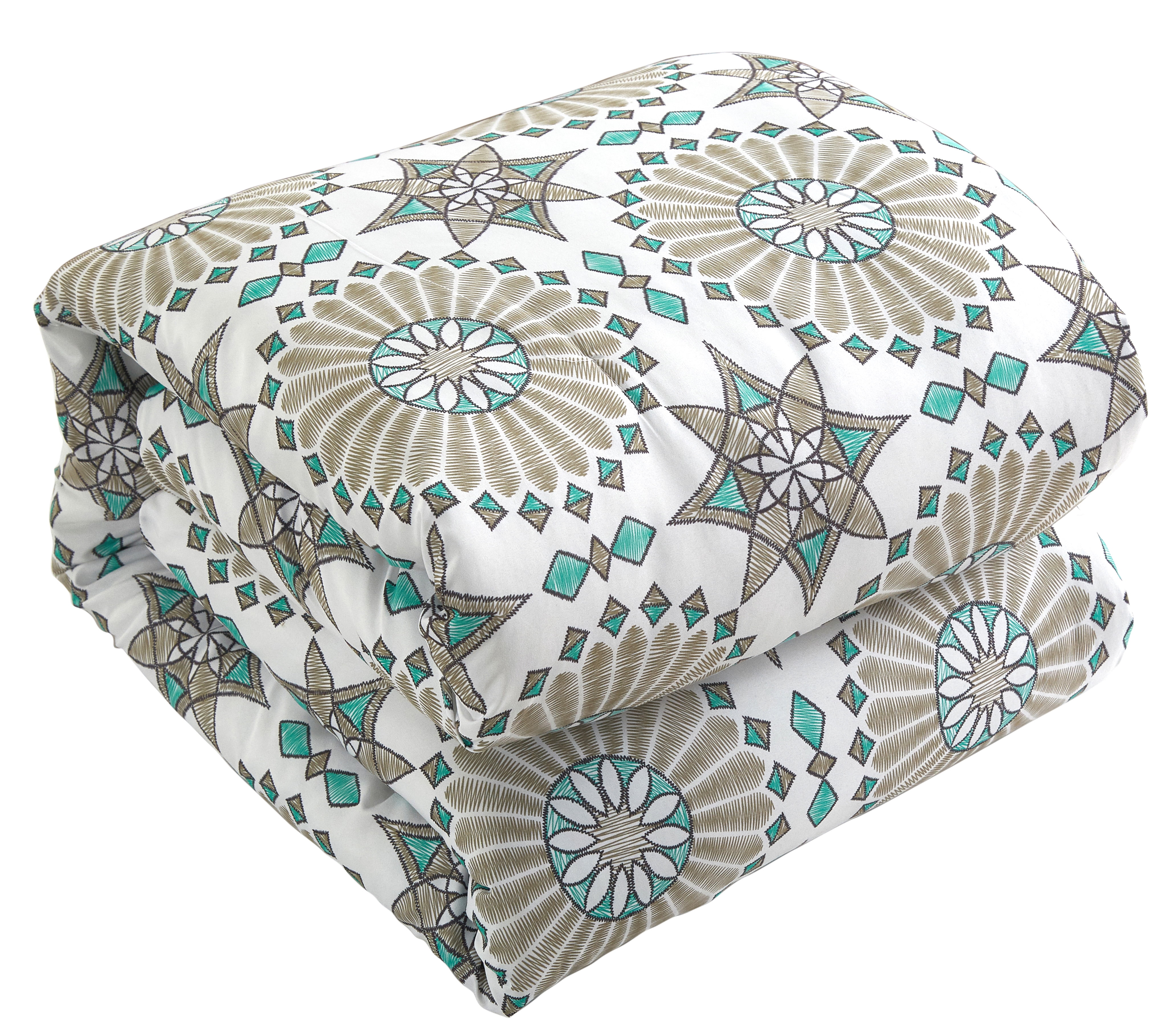 Lanco Piper Jacquard 7 Piece Comforter Bedding Set, Multi-Color, Queen, Fill Polyester, Abstract