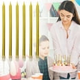 thumbnail image 5 of Aonity Birthday Party Candles Gold, Long Thin Metallic Birthday Candles Cake Candles Birthday Parties Wedding Decorations Candles Cake Decorations, 5 of 8