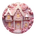 thumbnail image 4 of Letrero redondo para puerta del Día de San Valentín BLESIY con castillo rosa en 3D colgante para puerta estilo c, 4 of 8
