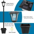 72" Solar Outdoor Light with Planter,Waterproof Solar Post Lamp Ligts