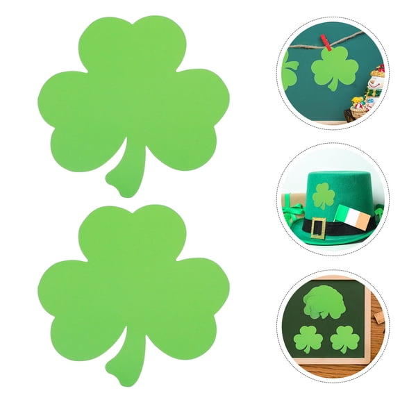 Masteelf 40pcs Paper Shamrock Cutouts for St. Patrick's Day Decorations Classroom Bulletin Board Decor Bulletin Board DIY Paper Shamrock