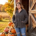 thumbnail image 3 of Agnes Orinda Women's Plus Size Jackets Long Sleeve Drawstring Waist Anorak Coats with Pockets 6X Grey, 3 of 8