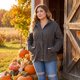 thumbnail image 3 of Chaquetas de mujer de tallas grandes Agnes Orinda, con mangas largas, cintura ajustable, abrigos anorak con bolsillos 4X gris, 3 of 8