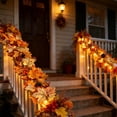 thumbnail image 3 of Fall Decorations for Home, 118 inch Fall Garland with Lights, Glowing Artificial Maple Leaves Home Decor Thanksgiving and Halloween, Bright colors, 3 of 9